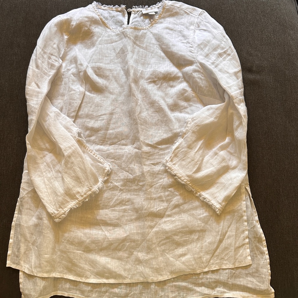 Bryn Walker white linen top. Size small
